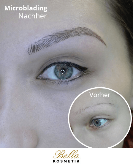 Microblading Augenbrauen - Vorher / Nachher - Zarrentin